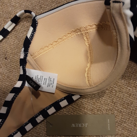 jcrew bikini top navy and white stripe with tags - Picture 3 of 3